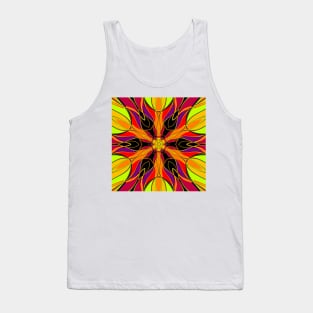 Cartoon Mandala Flower Orange Purple and Red Tank Top